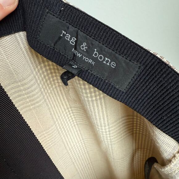 Rag & Bone Plaid Slim Fit Pants – Beige Check Print Women’s P (XS/2) - Picture 6 of 8